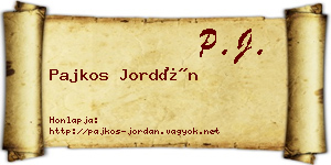 Pajkos Jordán névjegykártya